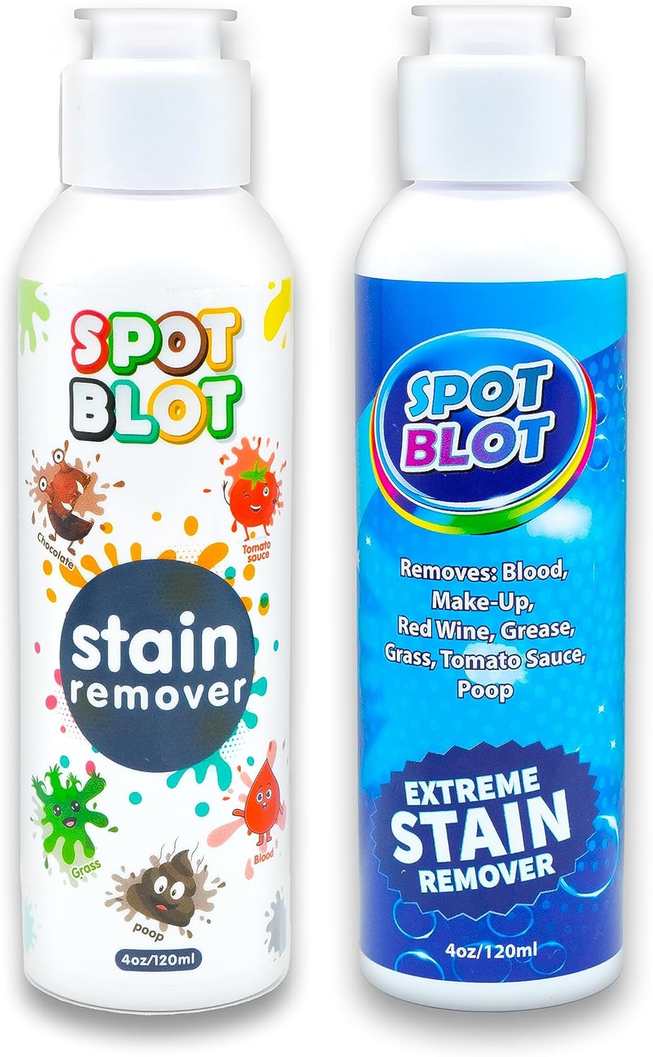 Stain Remover for Clothes – 4oz Cloth Diaper Odor Eliminator Newborn Essentials - Toxin-Free Spot Blot Removing Gel – Removes Paint Blood Grease Chocolate Coffee & Grass – Pack of 2