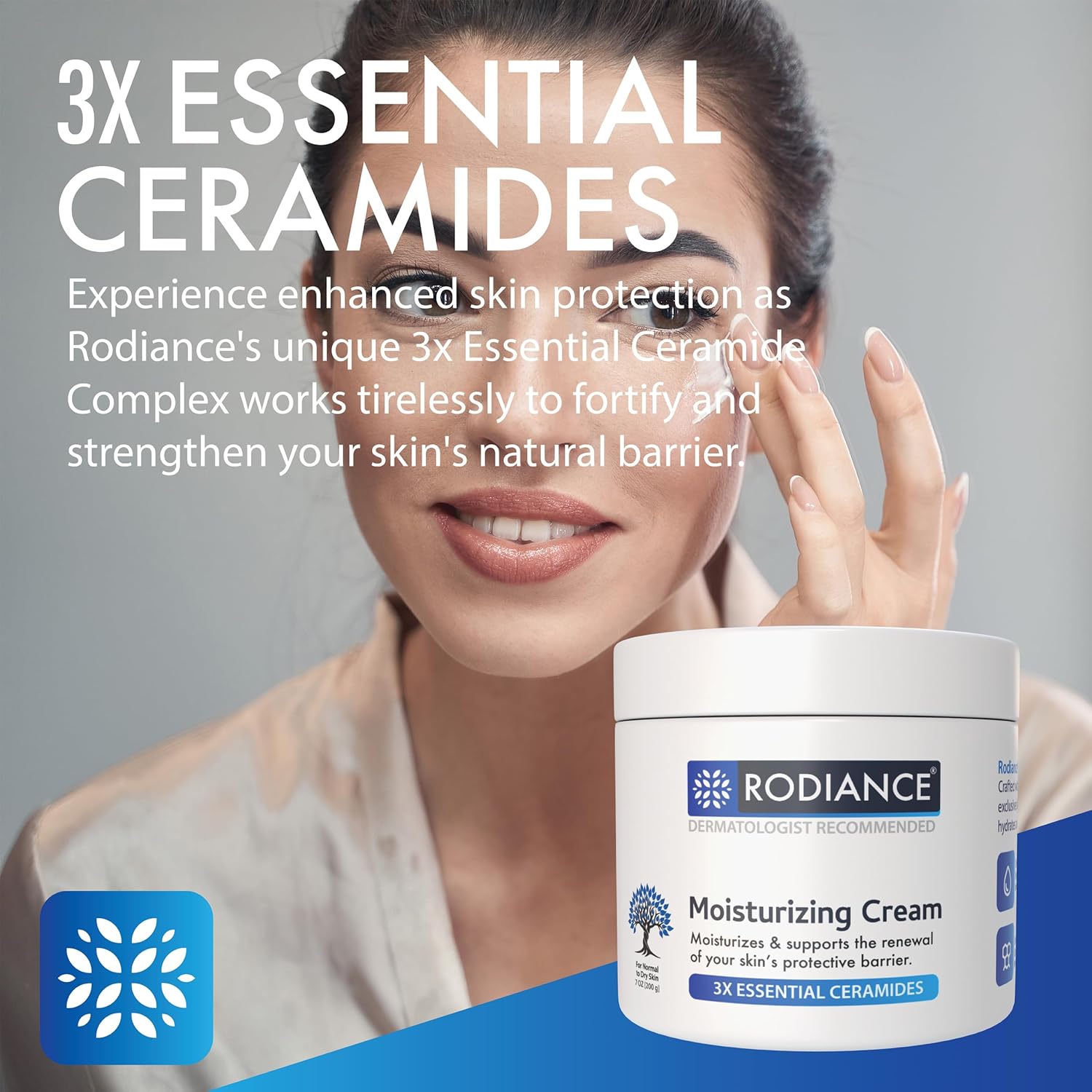 Rodiance Hydrating Moisturizer | Body & Facial Cream For Dry Skin | Enriched With Hyaluronic Acid & Ceramides | Fragrance-Free Formula | Non-Comedogenic | 7 Oz : Beauty & Personal Care