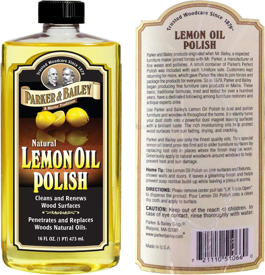 Parker and Bailey Natural Lemon Oil Polish Bundled with Kitchen Cabinet Cream