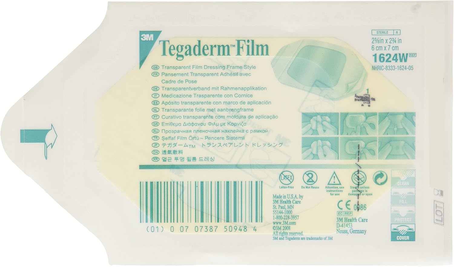 3M Tegaderm Transparent Film Dressing 2.375" X 2.75"/Picture Frame Style/Package Of 20