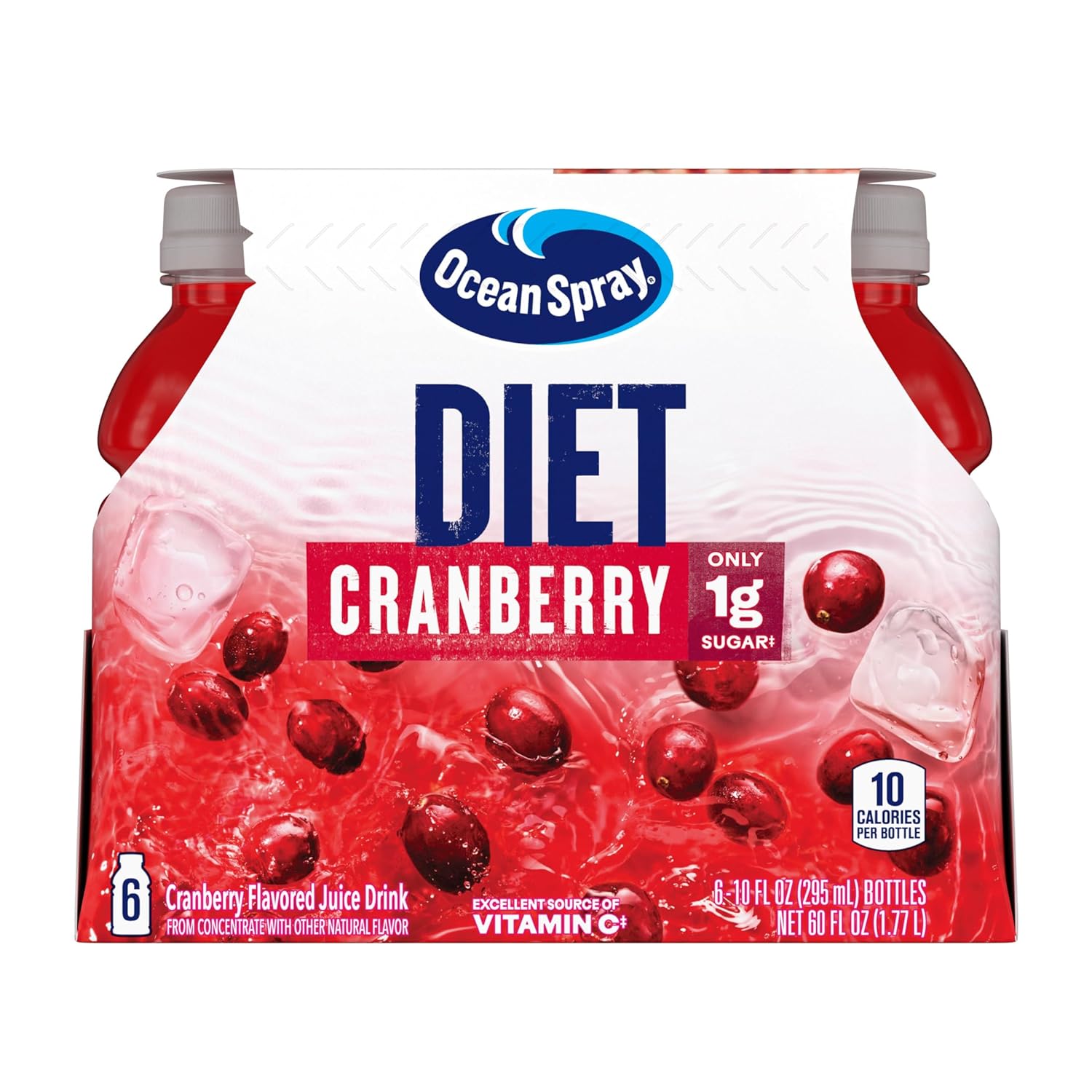 Ocean Spray® Diet Cranberry Juice Drinks, 10 Fl Oz Bottles, 6 Count (Pack Of 1)