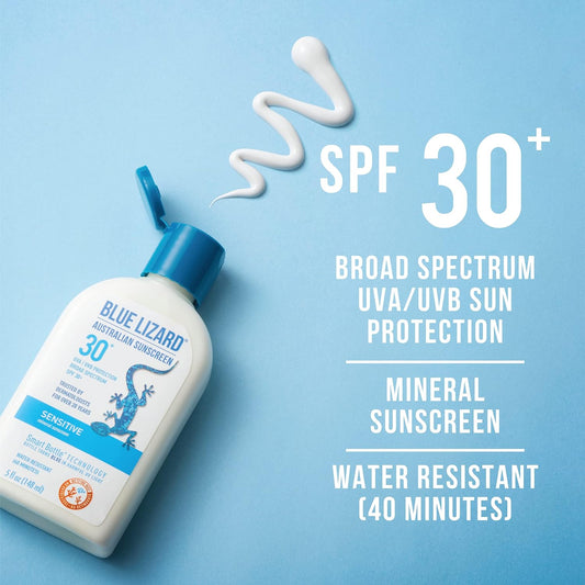 Blue Lizard Australian Sunscreen Sensitive Spf 30+, 5-Ounce