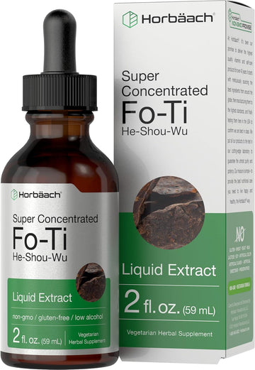 Horbäach FoTi Herb Liquid Root Extract | 2 fl oz | He Shou Wu | Super Concentrated | Vegetarian, Non-GMO, Gluten Free