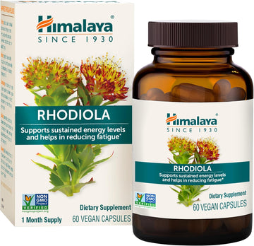 Himalaya Rhodiola For Energy And Stress And Exercise Endurance, 250 Mg, 60 Vegan Capsules, 1 Month Supply