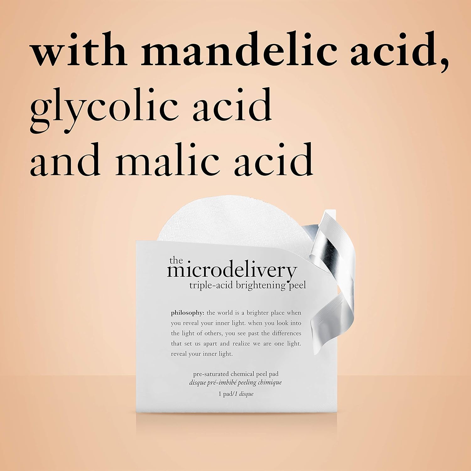 philosophy microdelivery - triple-acid brightening peel, 12 ct : Beauty & Personal Care