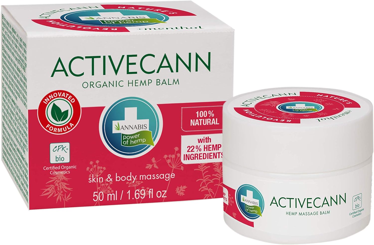 Annabis ACTIVECANN Organic Vegan Joint & Muscle Menthol Balm with Orga
