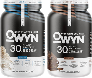 Owyn Only What You Need Pro Elite Vegan 30G Plant-Based High Protein Powder, Zero Sugar, Variety (2 Pack, 2.9 Lbs)