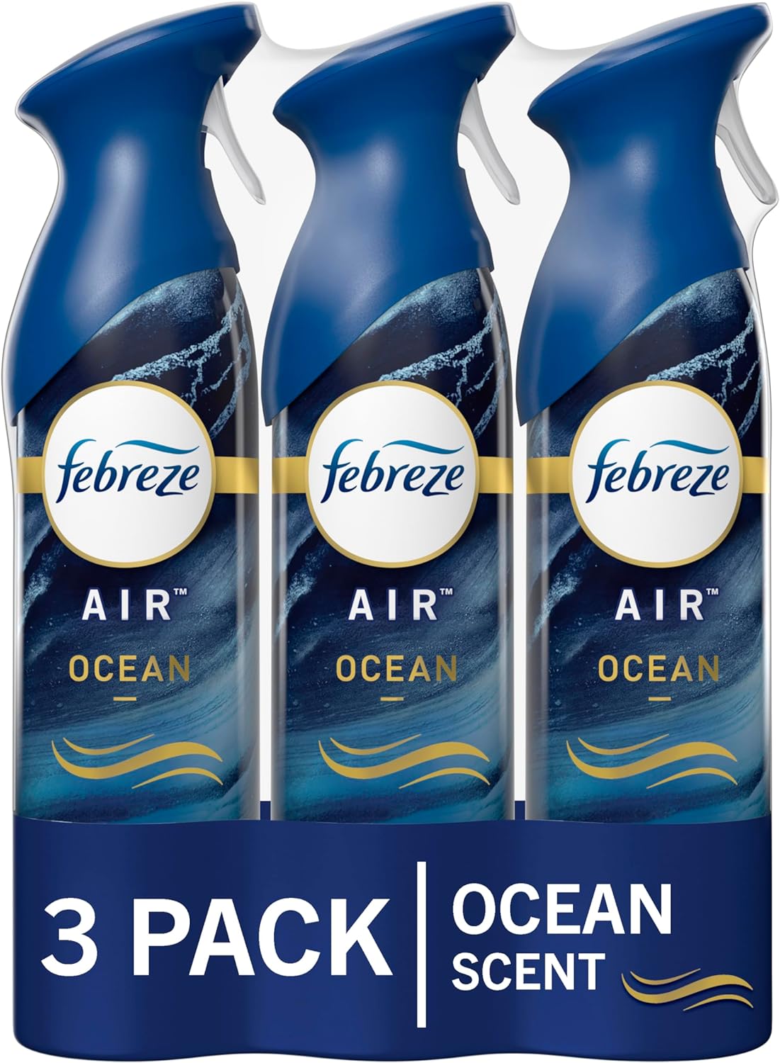 Febreze Air Freshener Spray, Ocean, Odor Eliminator, 3 Count , 8.8 Ounce (Pack of 3)