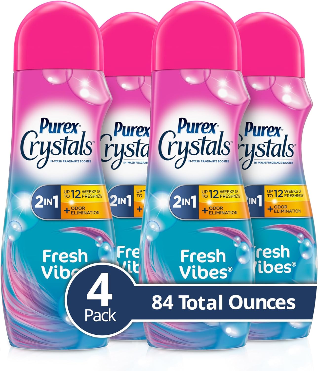 Purex Crystals in-Wash Fragrance and Scent Booster, Fresh Vibes, 21 Ounce, 4 Count