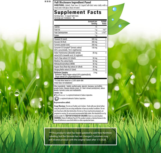 Irwin Naturals Whole-Body Turmeric+ - Bioperine Complex Enhanced Absorption - 60 Liquid Softgels