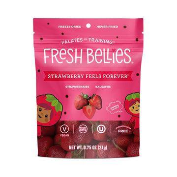 Fresh Bellies, Snack Strawberries Basalmic Freeze Dried, 0.75 Ounce