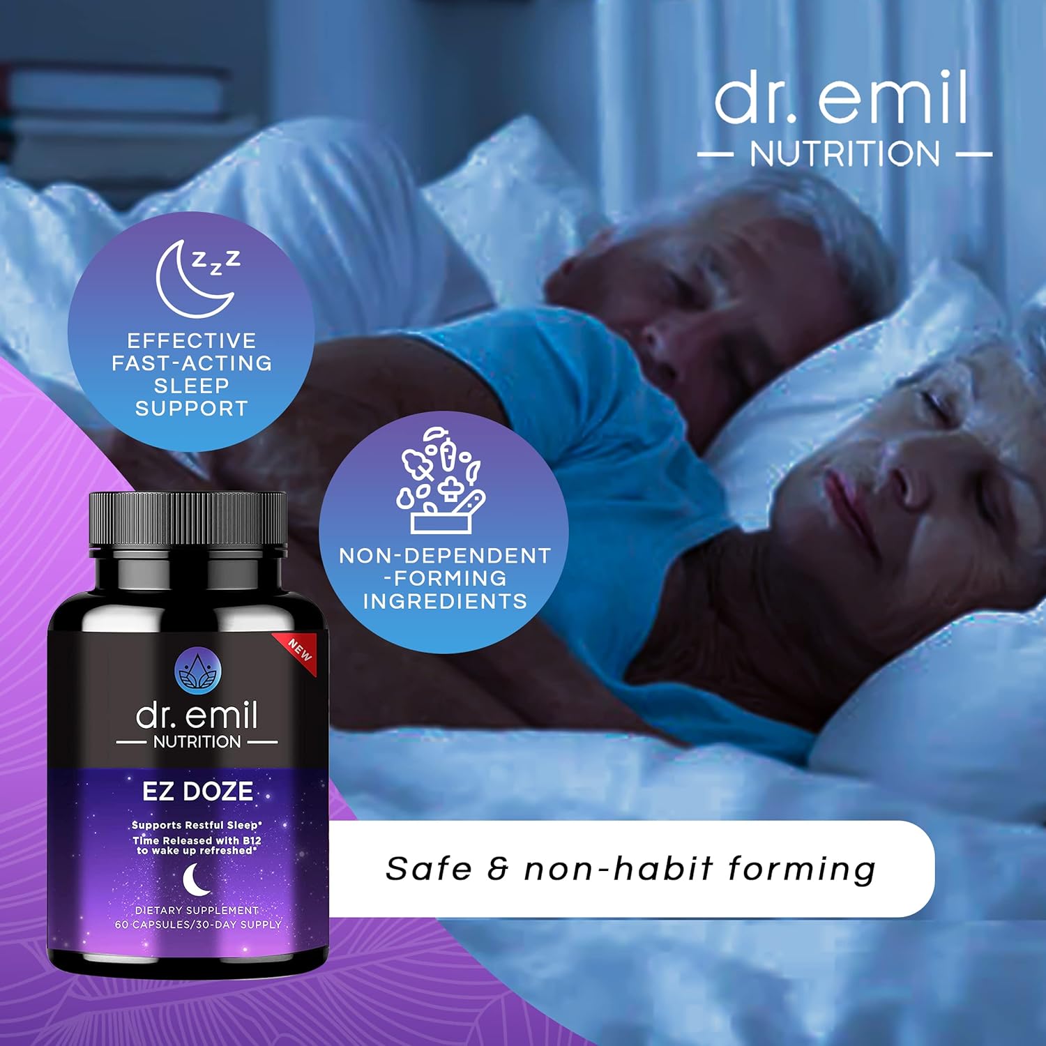 DR. EMIL NUTRITION Multi Collagen Plus Sleep Bundle - Collagen Peptide Pills & EZ Doze Natural Sleep Aid with Valerian Root, GABA & 5HTP : Health & Household