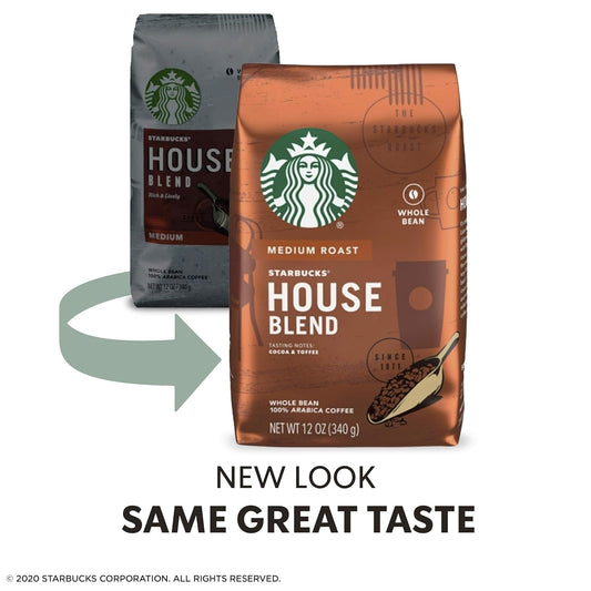 Starbucks Medium Roast Whole Bean Coffee — House Blend — 1 bag