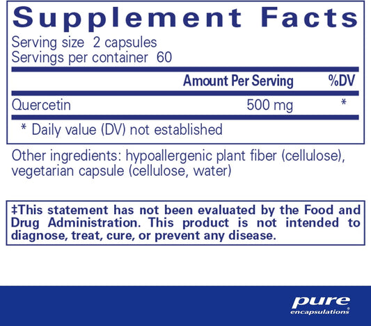 Pure Encapsulations Quercetin - Supplement with Bioavonoids for Immune, Cellular, and Cardiometabolic Health* - with Premium Quercetin avonoids - 120 Capsules
