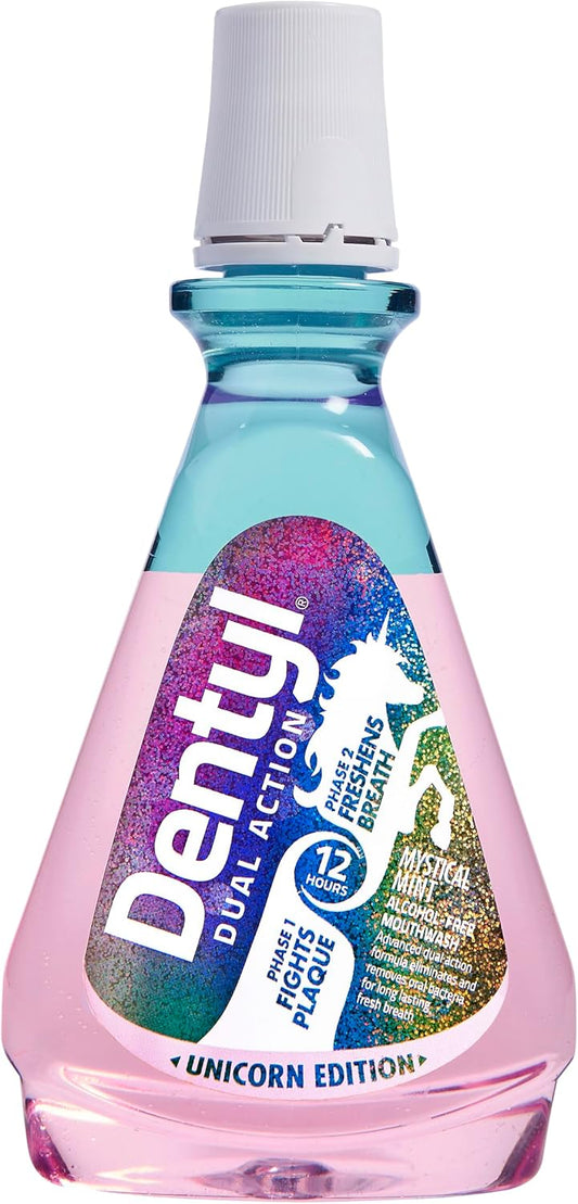 Dentyl Dual Action CPC Mouthwash, 12hrs Fresh Breath & Total Care, Alcohol Free, Unicorn Edition Mystical Mint, 500 ml : Amazon.co.uk: Health & Personal Care