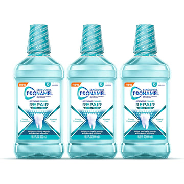 Sensodyne Pronamel Intensive Enamel Repair Mouthwash To Help Actively Repair Enamel And Protect Against Cavities, Extra Fresh, 3 X 16.9 Fl Oz