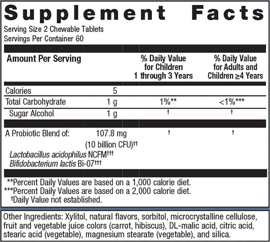 Metagenics Metakids Probiotic - 10 Billion Cfu - Children'S Probiotic Blend - Digestive Health & Immune Health* - For Ages 3 & Up - 120 Tablets