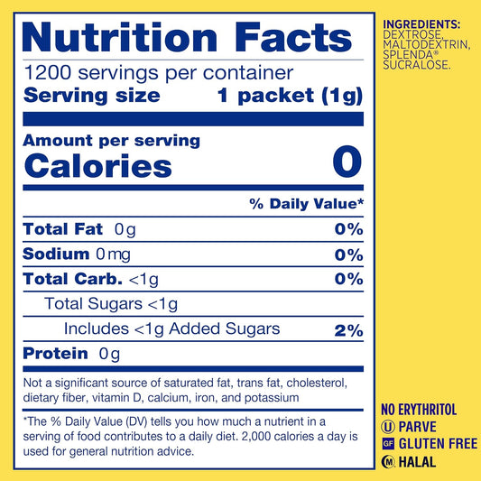 Splenda No Calorie Sweetener, Single-Serve Packets (1200 Count)