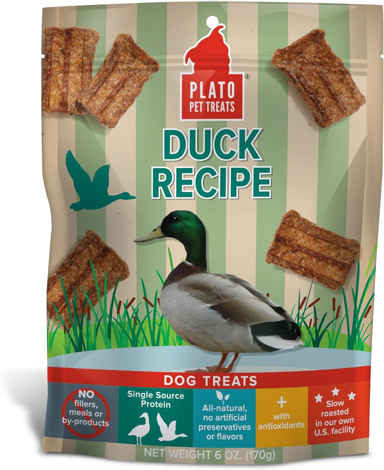 Plato Original Real Strips Duck 6Oz, Brown