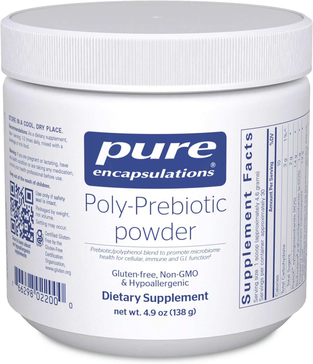 Pure Encapsulations Poly-Prebiotic Powder | Targets Akkermansia Muciniphila to Support GI Barrier Function | 4.9 Ounces