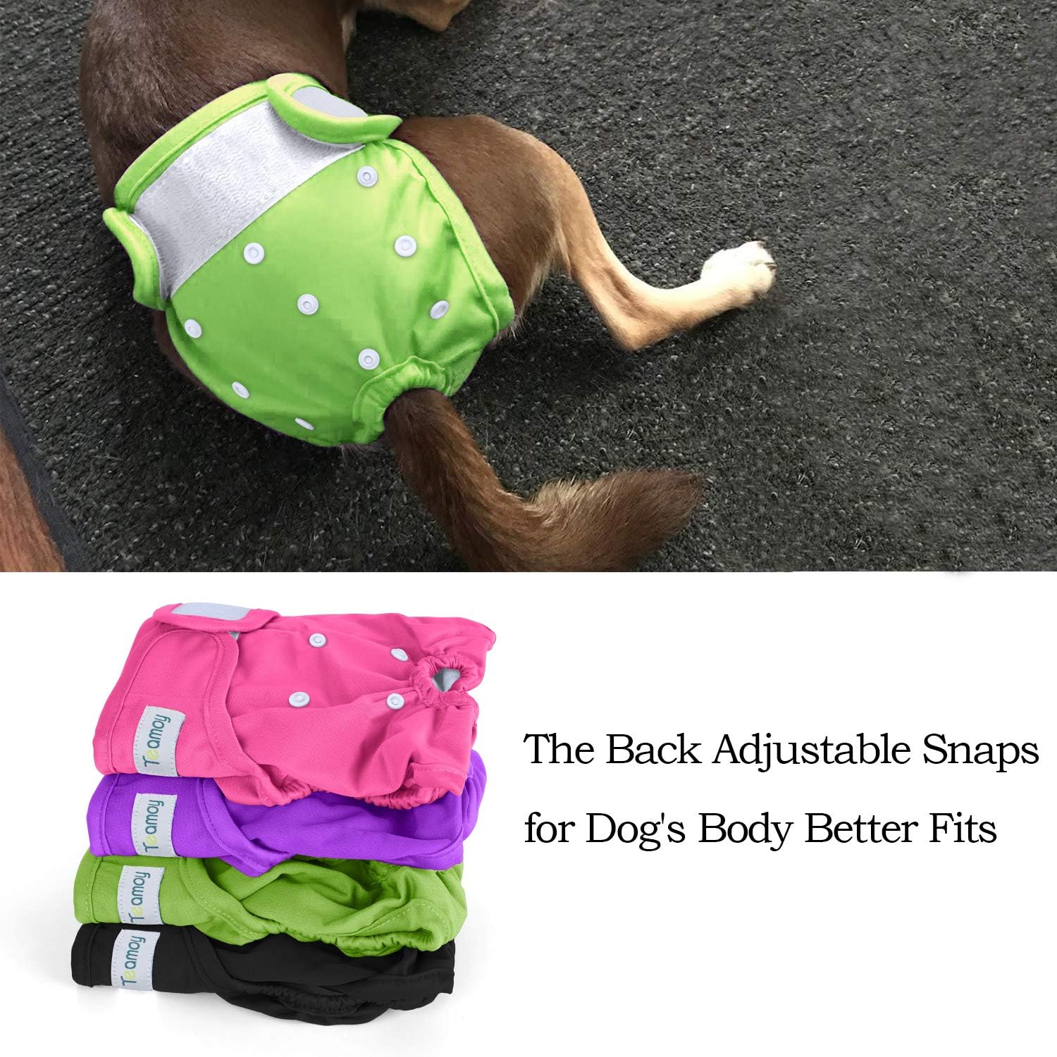 Teamoy Female Dog Diapers(Pack Of 4),Reusable Doggie Diapers For Female Dogs, Washable And Super-Absorbent, Xs