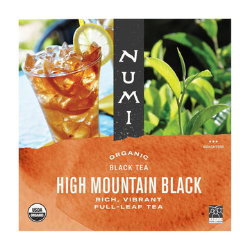 Numi Organic Tea High Mountain Black Iced Tea, 24 Count Gallon Pouch, Rich And Vibrant Full-Leaf Tea, Caffeinated