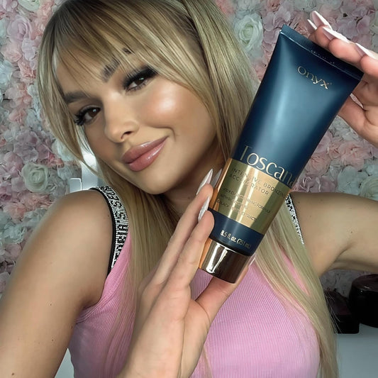 Onyx Toscana Sunbed Cream | Double Bronzer & Tanning Accelerator For Deep Dark Tan | Indoor & Outdoor Use | Hydrating Lotion For Smooth Skin & Long-Lasting Results | Streak-Free & Fast-Absorbing