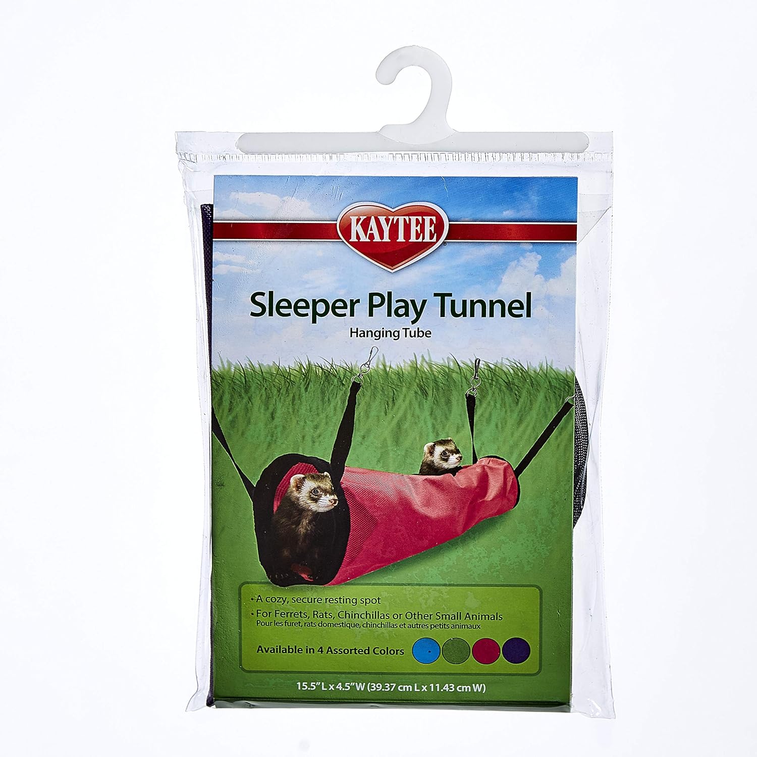 Kaytee Simple Sleeper Play Tunnel Pink, Purple, Blue, Green 15 Inches X 4.5 Inches