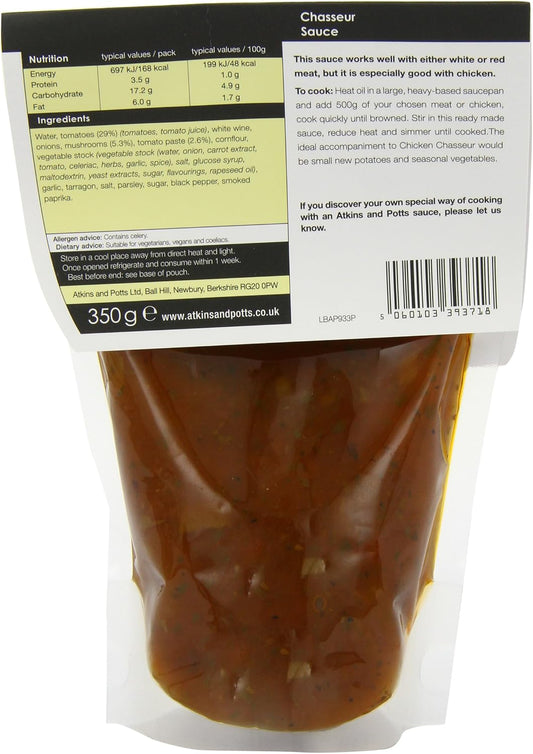 Atkins and Potts Chasseur Sauce 350 g (Pack of 6)
