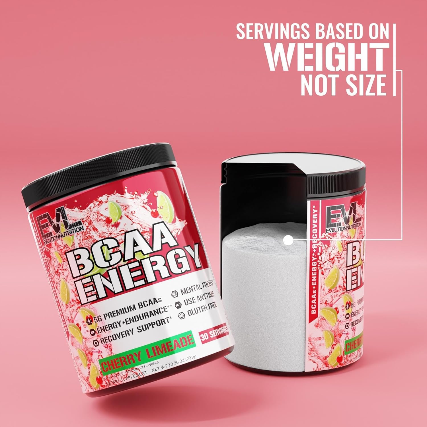 EVL BCAAs Amino Acids Powder - BCAA Energy Pre Workout for Muscle Recovery Lean Growth and Endurance - Rehydrating Post Workout Recovery Drink with Natural Caffeine - Cherry Limeade : Health & Household