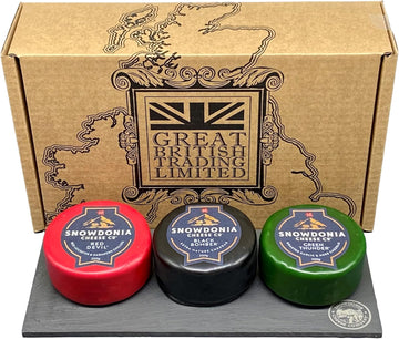 Snowdonia Slate Cheese Board Including Black Bomber, Red Devil & Green Thunder 200G Truckles From Great British Trading Limited