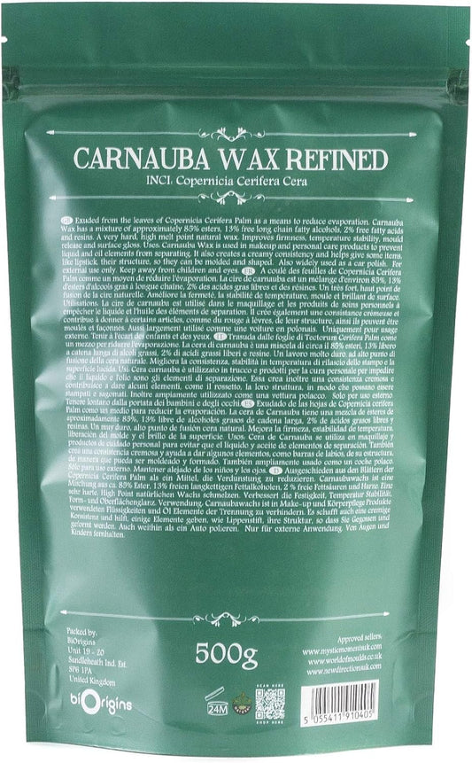 Mystic Moments Carnauba Wax T1-500g | 100% Natural Vegan GMO Free
