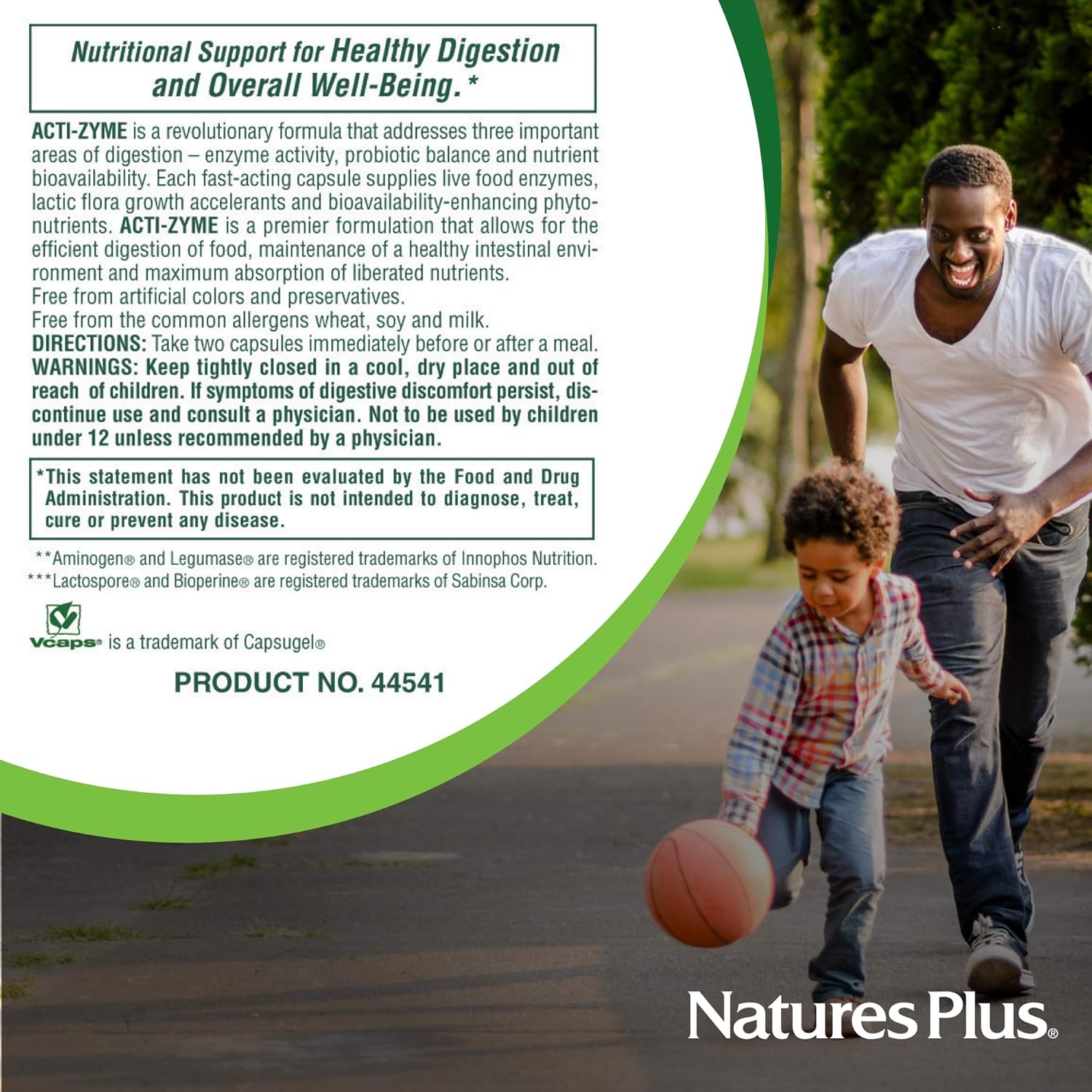 Natures Plus Actizyme - 180 Vegetarian Capsules - Gut Health Supplement, Contains Digestive Enzymes, Probiotics, Aminogen, Bioperine - Gluten-Free - 90 Servings