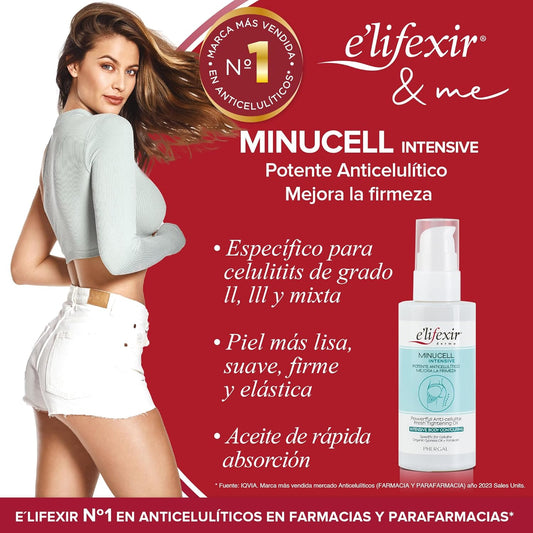 Elifexir Minucell Intensive Oil Powerful Anticellulite Oil Reduces Stubborn Cellulite In 8 Weeks Improves Microcirculation, Dehydrates & Tightens 100% Natural Origin 100Ml