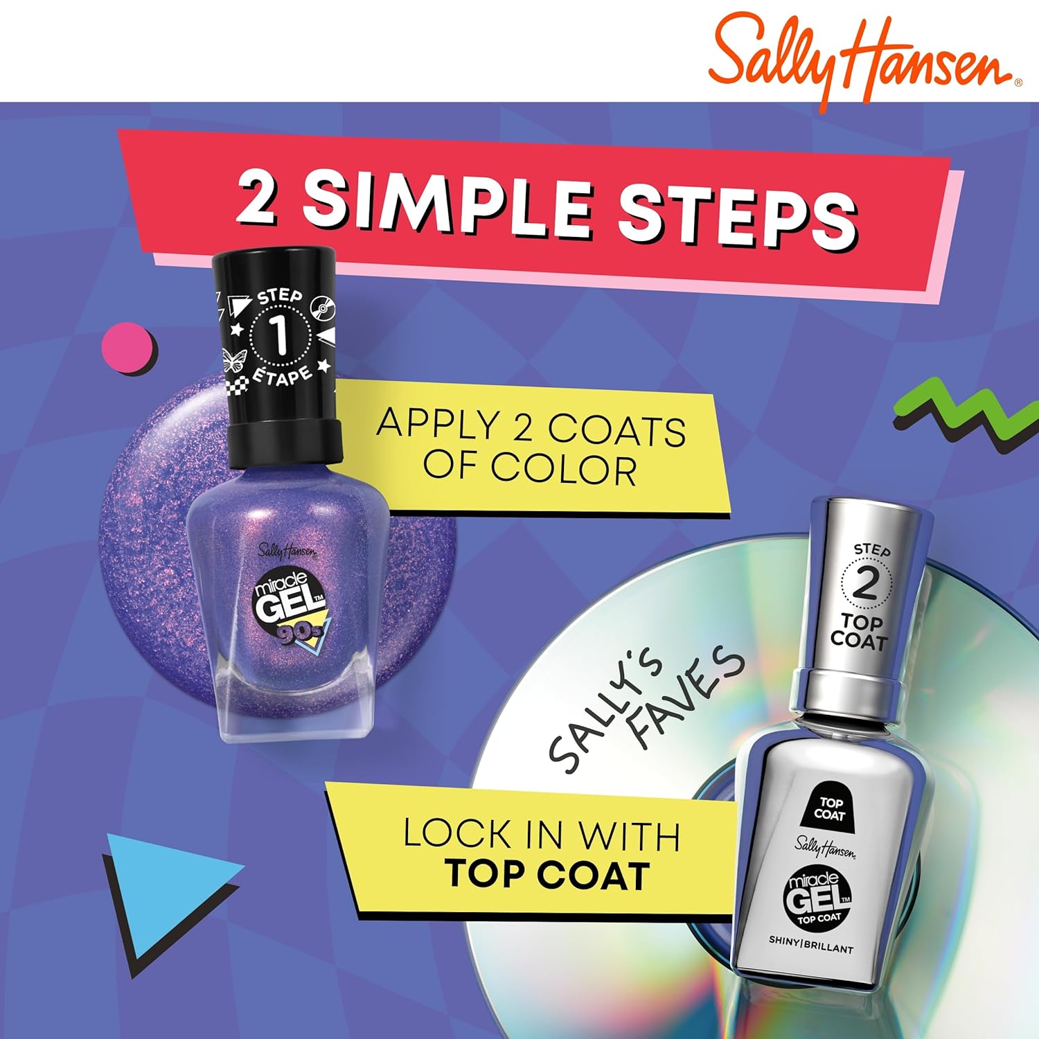 Sally Hansen Miracle Gel™, Hue Had to Be There Did I Blue That?, Long Lasting, Gel-Like Formula, No UV Lamp Needed, Blue Nail Polish : Beauty & Personal Care