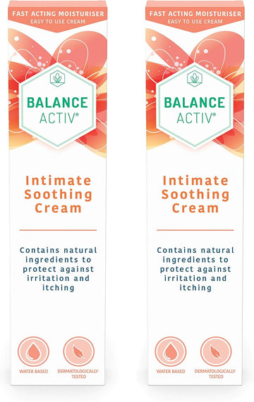 Balance Activ Intimate Soothing Cream | Fast-Acting Relief from Intimate Irritation for Women | Soothes Itching, Redness & Soreness | 2 Pack of 40mL Tubes