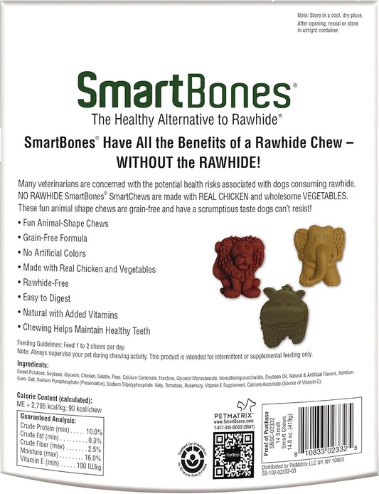 Smartbones Smart Chews, Rawhide Free Dog Chews, Treats For Dogs Made With Real Chicken And Vegetables, 14 Count Small