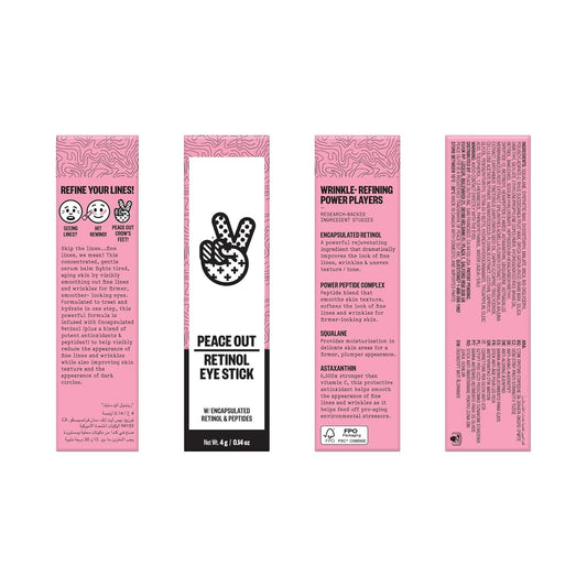 Peace Out Skincare Retinol Eye Stick, Daily Retinol Anti-Aging Under Eye Serum Balm, Helps Reduce Fine Lines And Dark Circles, Revitalize Area With Peptides And Astaxanthin (.14 Oz)