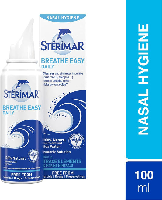 Sterimar Breathe Easy, Daily Nasal Spray For Cold, 100% Natural Sea Water, 100 Ml