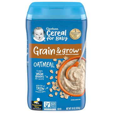 Gerber Baby Cereal 1St Foods, Supported Sitter, Grain & Grow, Oatmeal, 16 Ounce