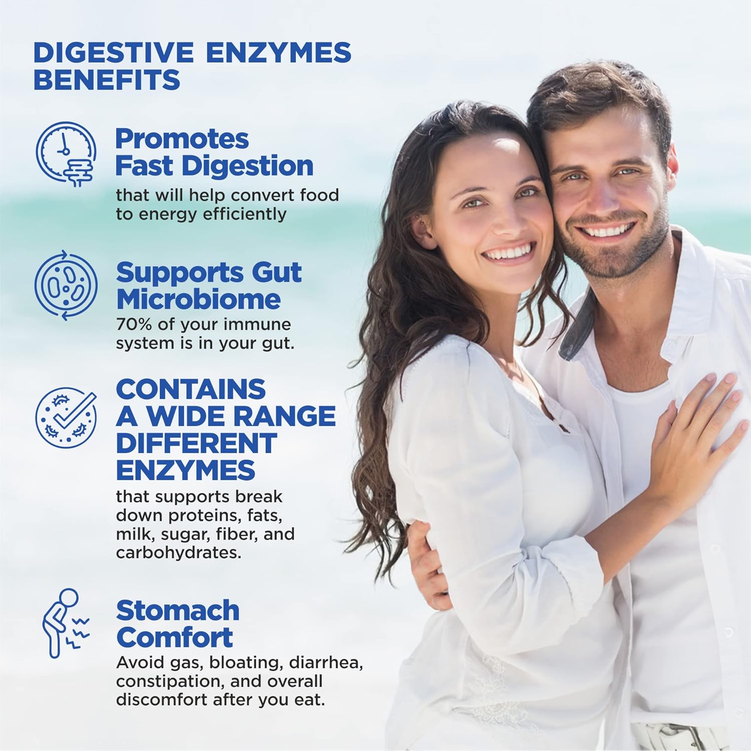 Herbame Digestive Enzymes With Probiotics And Prebiotics, Postbiotics, 60 Capsules, Support Digestive Health And Intestinal Tract, Promotes Immune System : Health & Household