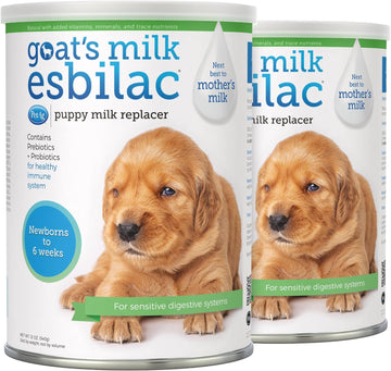 Pet-Ag Goat’s Milk Esbilac Powder - 12 oz, Pack of 2 - Powdered Puppy Formula with Prebiotics, Probiotics & Vitamins for Puppies Newborn to Six Weeks Old - for Sensitive Digestive Systems