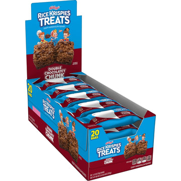 Rice Krispies Treats Marshmallow Snack Bars, Kids Snacks, School Lunch, Double Chocolatey Chunk, 26Oz Box (20 Bars)