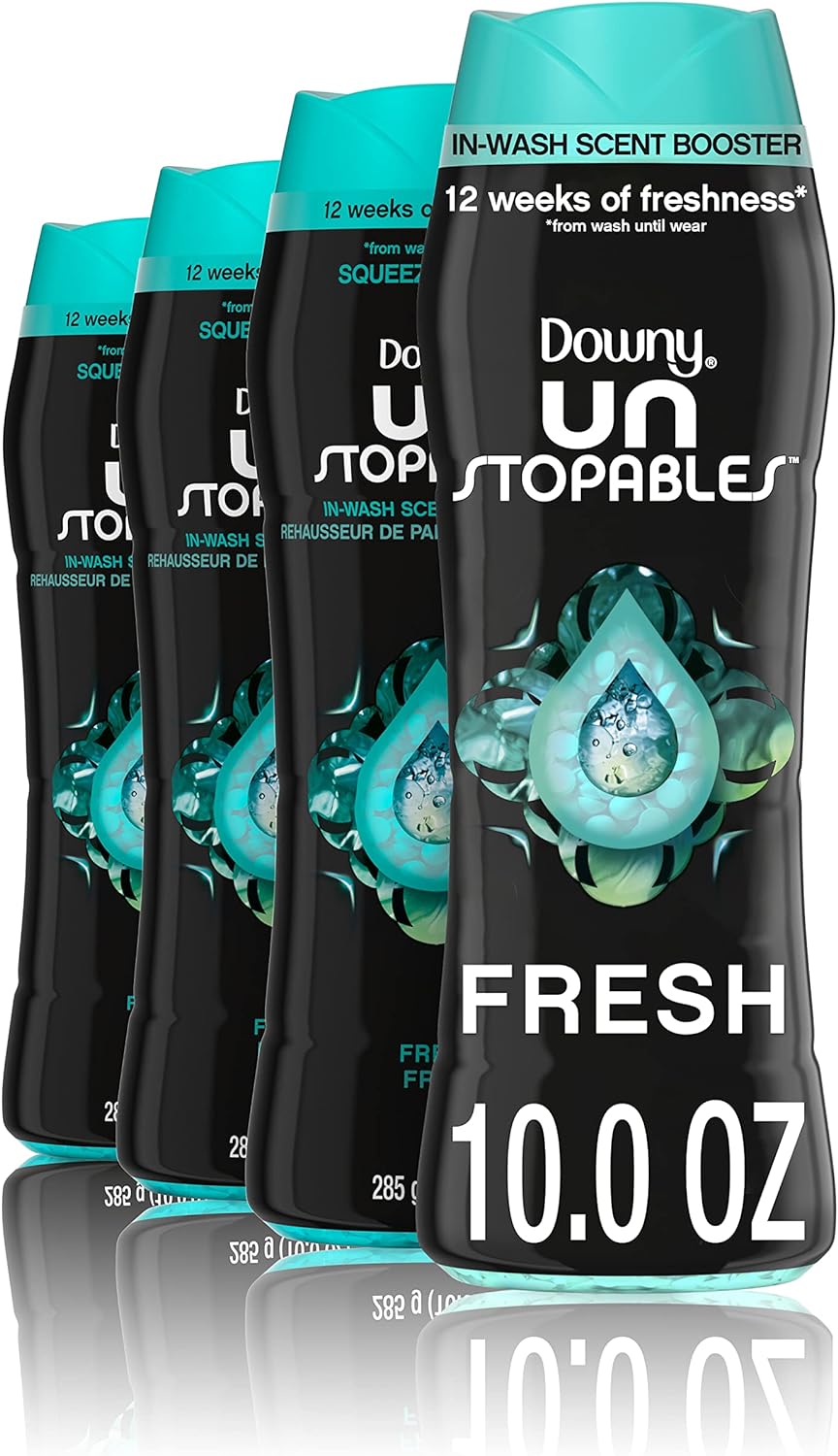 Downy Unstopables Laundry Scent Booster Beads For Washer, Fresh, 10 Oz (Pack Of 4)