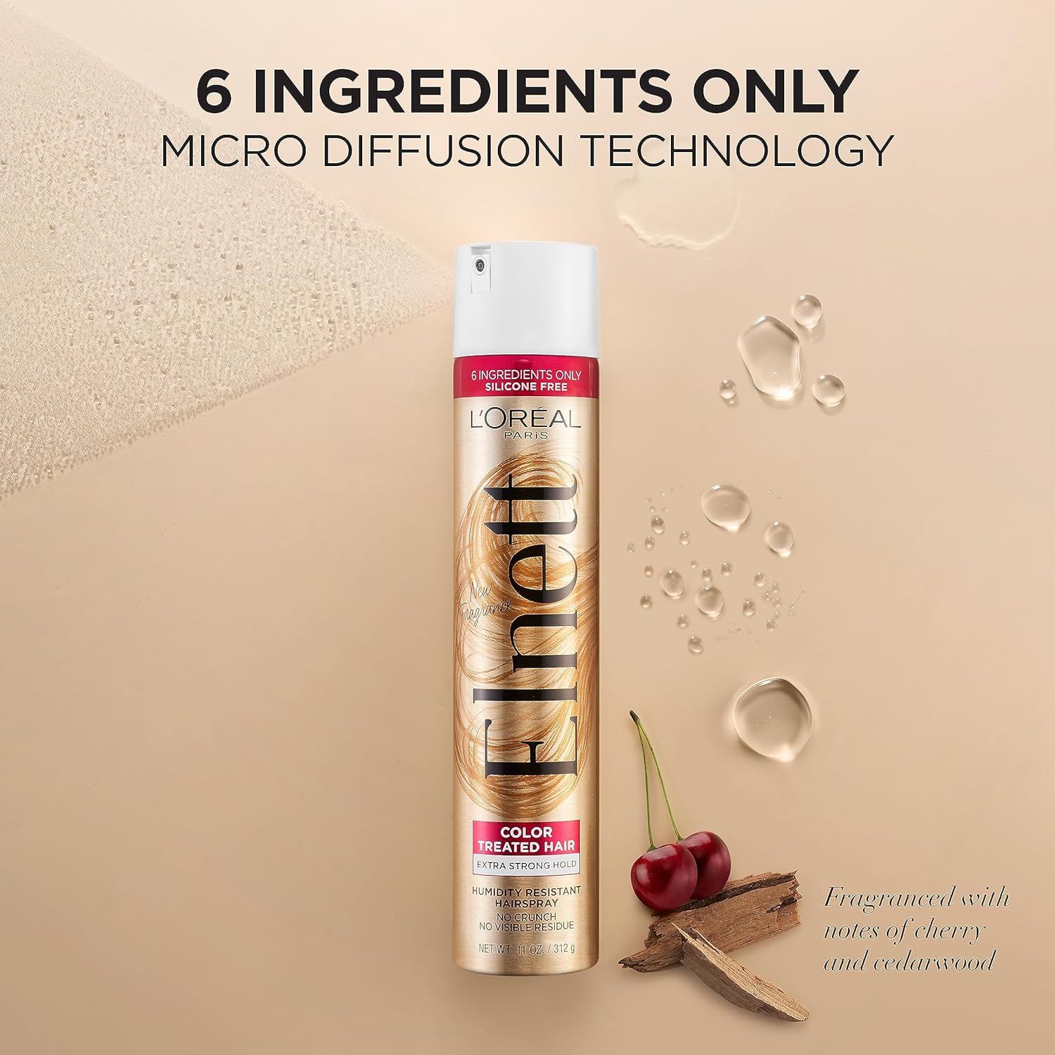 L'Oreal Paris Elnett Satin Precious Oils Hairspray 11 Ounce (1 Count)