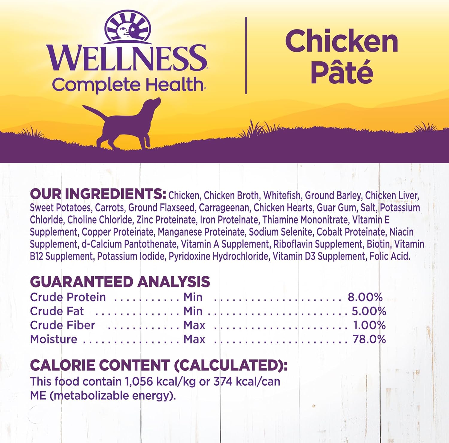 Wellness Complete Health Natural Wet Canned Dog Food, Chicken & Sweet Potato, 12.5-Ounce Can (Pack of 12): Canned Wet Pet Food: Pet Supplies: Amazon.com