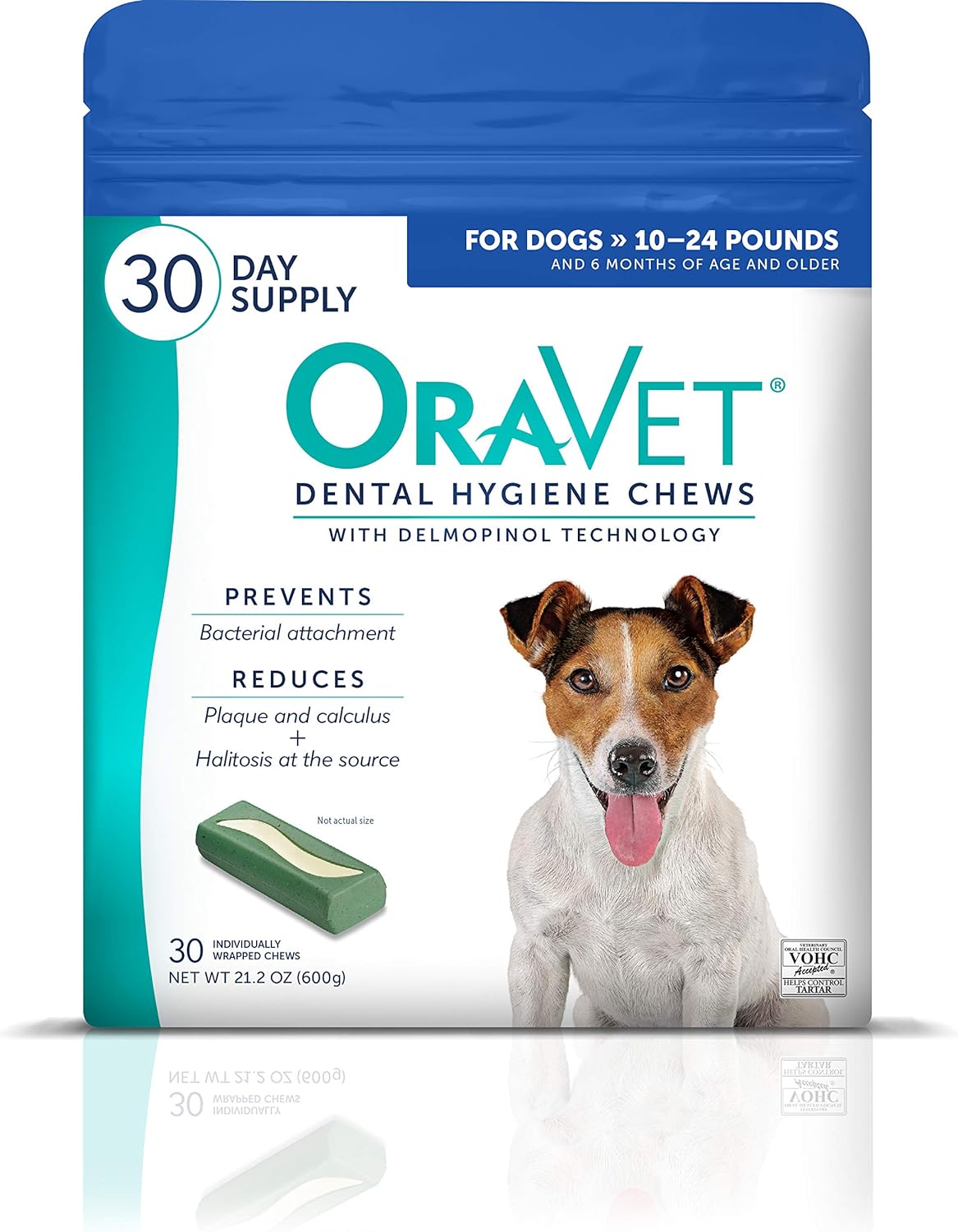 Oravet Dental Chews For Dogs, Oral Care And Hygiene Chews (Small Dogs, 10-24 Lbs.) Blue Pouch, 30 Count