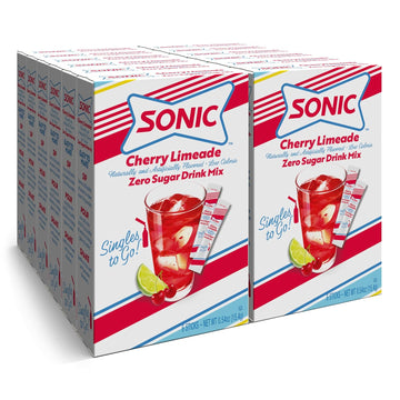 Sonic Singles To Go Powdered Drink Mix, Cherry Limeade, 6 Sticks Per Box, 12 Boxes (72 Sticks Total)