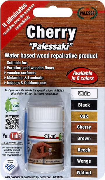 Palessaki Water Based Wood Furniture Repair Kit ?Best Scratch Remover for Wood Furniture Surfaces ?Wood Floor Scratch Remover, Hardwood Floor Scratch Repair & Furniture Touch Up Kit - 30 ml (Cherry)