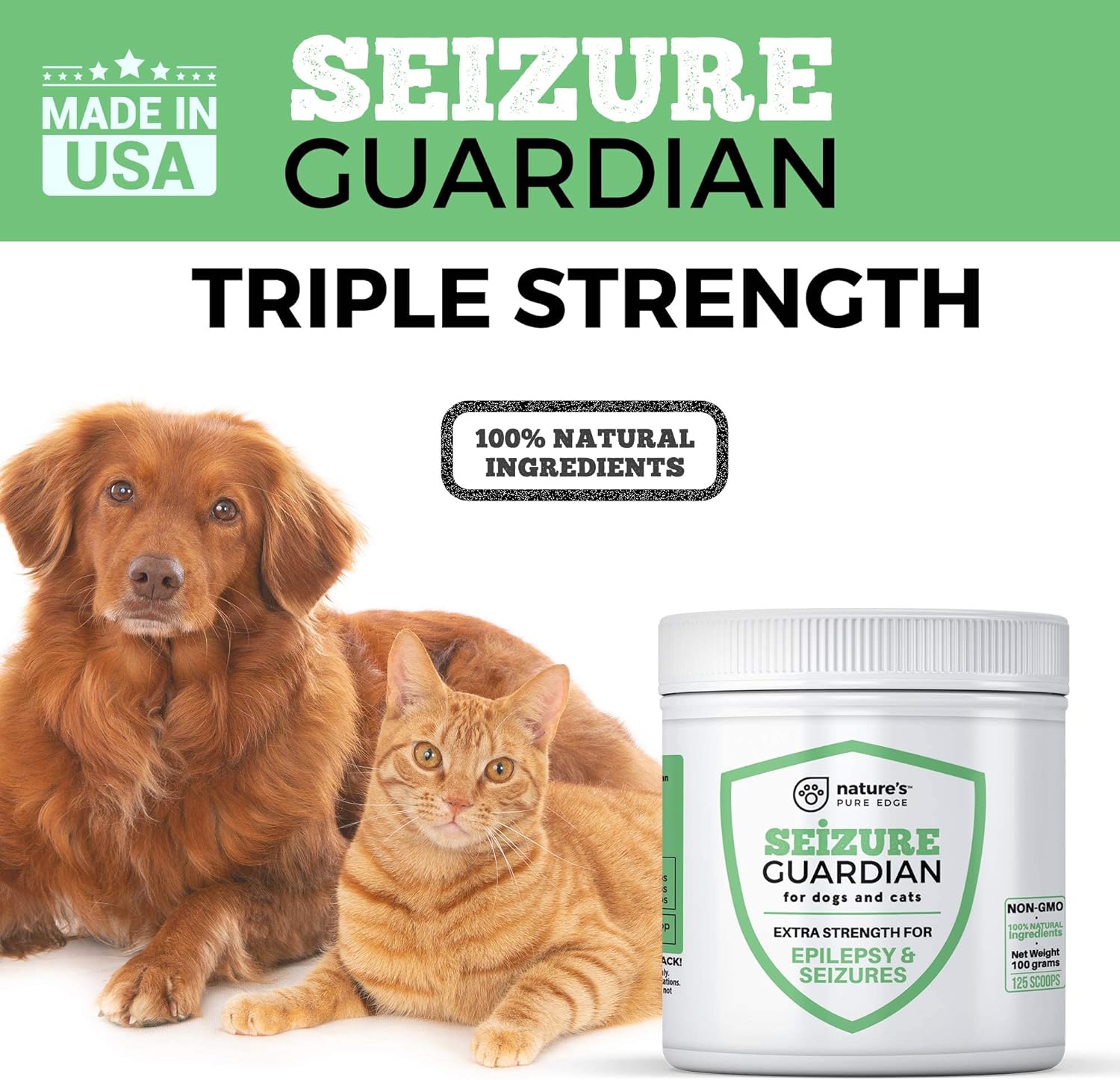 Seizure Support and Calming Aid for Dogs and Cats - All Natural Epilepsy and Seizure Aid. Hemp, Ashwagandha, Blue Vervain, Valerian, L-tryptophan, L-Taurine, Chamomile, Milk Thistle, Turmeric. : Pet Supplies